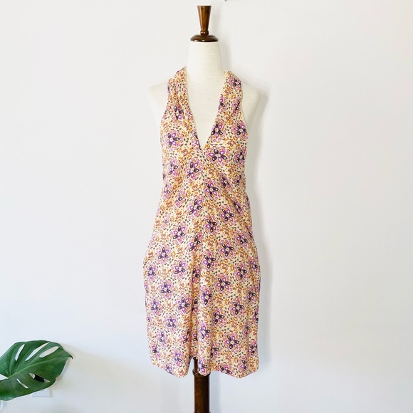 Free People floral Isla halter open back mini dress size small - Picture 3 of 16